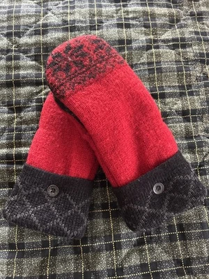 Шерстяной переработанный свитер варежки флисовая подкладка Бесплатная доставка - Изображение 1 из 4