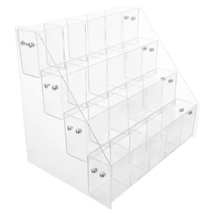  Soporte para bolígrafo de acrílico: organizador de lápiz transparente para escritorio - taza de brochas de maquillaje de 4 niveles - - Imagen 1 de 17