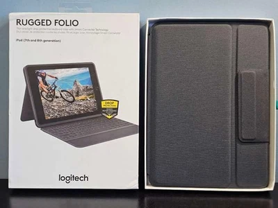 罗技坚固对开式键盘保护壳 适用于 iPad 第 7 代和第 8 代 920-009293 - 全新! — 第 1/4 张图片