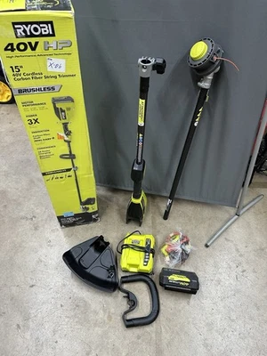 Ryobi RY40290VNM 15" 40v HP Carbon Fiber String Trimmer Kit (Open Box) - Image 1 of 4