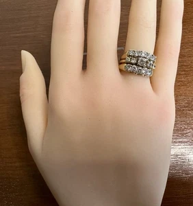 Magic Glo 14k Gelbgold 1,5ctw Diamant Cluster Ring Größe 6,25 - 6,5 - Bild 1 von 8