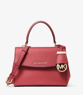 Bolso Bandolera Michael Kors Cuero Rojo Carmesí Ava XS Extra Pequeño Nuevo con Etiquetas Foto 1 de 4