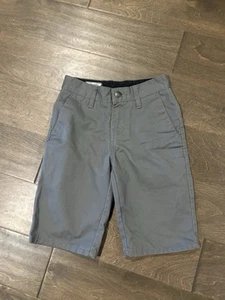 Volcom Frickin Charcoal Gray Chino Shorts Boys Size 8 Small 24 7" - Picture 1 of 4