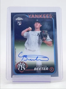 CLAYTON BEETER 2024 TOPPS CHROME ROOKIE AUTOGRAPH YANKEES A RC AUTO Q1739 - Picture 1 of 2