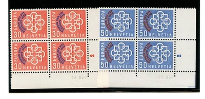 Switzerland #336-7 (S436 Corner blocks of 4, O/P Conference, MNH,FVF,CV$160.00 - Image 1 of 2