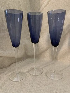 3er Set WUNDERSCHÖNE AMETHYST/VIOLETT CHAMPAGNER/WEINGLÄSER 11”T - Bild 1 von 21