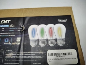 24-Pack S14 Colored Non-Dimmable LED 1.2W Outdoor String Light Filament Bulbs - Picture 1 of 5