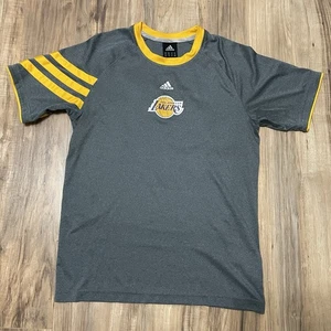 Los Angeles Lakers Adidas Kobe Bryant Jersey T Shirt Size Medium Grey Yellow - Picture 1 of 8