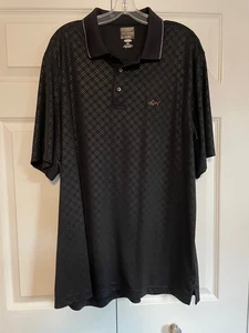 Greg Norman Tasso Elba  PlayDry Golf Polo Shirt Black Plaid  XXL - Picture 1 of 3