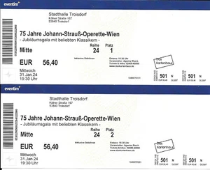Strauß Jubiläumsgala Troisdorf am 31.01.2024 -  2 Eintrittskarten - Bild 1 von 1