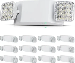 12 Pack Commercial Light 3W White LED Emergency Exit Lighting  2 LED Square Head - Picture 1 of 11