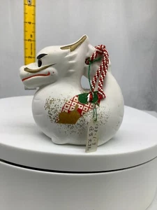 Japanese Clay Bell Ceramic Dorei Asian Antiques dragon Sumiyoshi 1.7x2.9x2.7inch - Picture 1 of 12