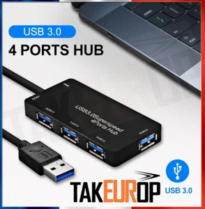 HUB USB 3.0 Superspeed 4 ports USB multiport Neuf Adaptateur pc portable INFO - Photo 1/3