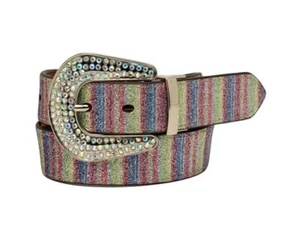 Angel Ranch Western Girls Youth Belt Reversible Cactus Flower Glitter D130001697 - Picture 1 of 2