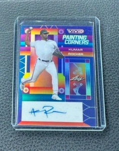 2022 Leaf Vivid Kumar Rocker Rookie Painting Corners Blue Auto 21/30 - Picture 1 of 2