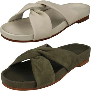 Ladies Clarks Casual Twist Detailed Mule Sandals Pure Twist - Picture 1 of 19