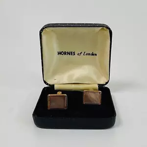 Vintage Hornes of London goldfarbene Manschettenknöpfe - Bild 1 von 3