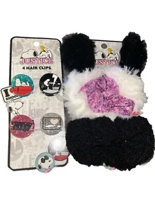 Justice Peanuts Snoopy Girls Mini Claw Clip Set, 4-Piece & 3 Pc Hair Twisters! - Picture 1 of 6
