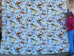 RARO tessuto vintage anni '60 anni '70 ABA American Basketball Association 108"x90" - Foto 1 di 10