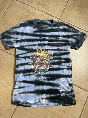 Camiseta Vintage Y2K ED HARDY Bulldog con Corona Talla S 2000’s Christian Audigier Foto 1 de 4
