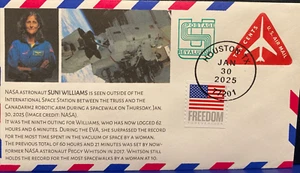 NASA SUNI WILLIAMS SPACE COVER-MOST TIME IN VACUUM OF SPACE BY WOMAN JAN 30 2025 - Picture 1 of 5