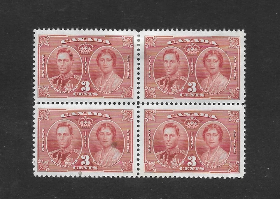 F4132 CANADA 3 CENTS BLOCK OF 4 STAMPS 1937 - Image 1 of 1