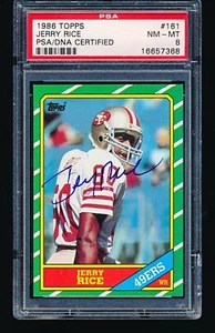 1986 Topps Firmado Autografiado Jerry Rice Novato #161 PSA 8 Auto A - Imagen 1 de 2