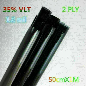Uncut Black Car Home Office Tint Film and shade Roll 2PLY 50cm*1m 35% VLT - Picture 1 of 12
