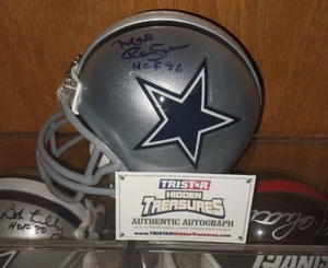 Mini Casco AUTÓGRAFO Firmado MEL RENFRO Vaqueros con Certificado de Autenticidad TriStar Automático "Hof 96" - Imagen 1 de 4