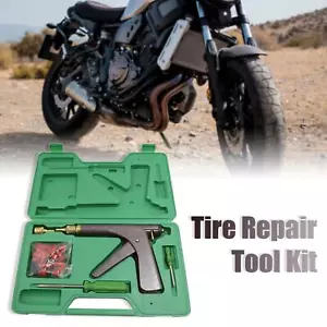 Car Motorcycle tyre Plugger Tire Wheel Repair Gun tool w/Rubber Plugging Kit - Picture 1 of 4
