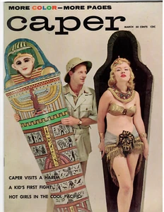 Vintage Men's Pinup Magazine CAPER Mar. 1959 Debbie Jones, Rusty Fisher, Others - Imagen 1 de 3