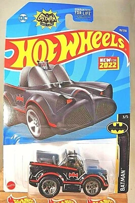 Batman 2022 Hot Wheels #78 3/5 Tooned Serie de TV Clásica Batimóvil Negro con 5 Sp Foto 1 de 4