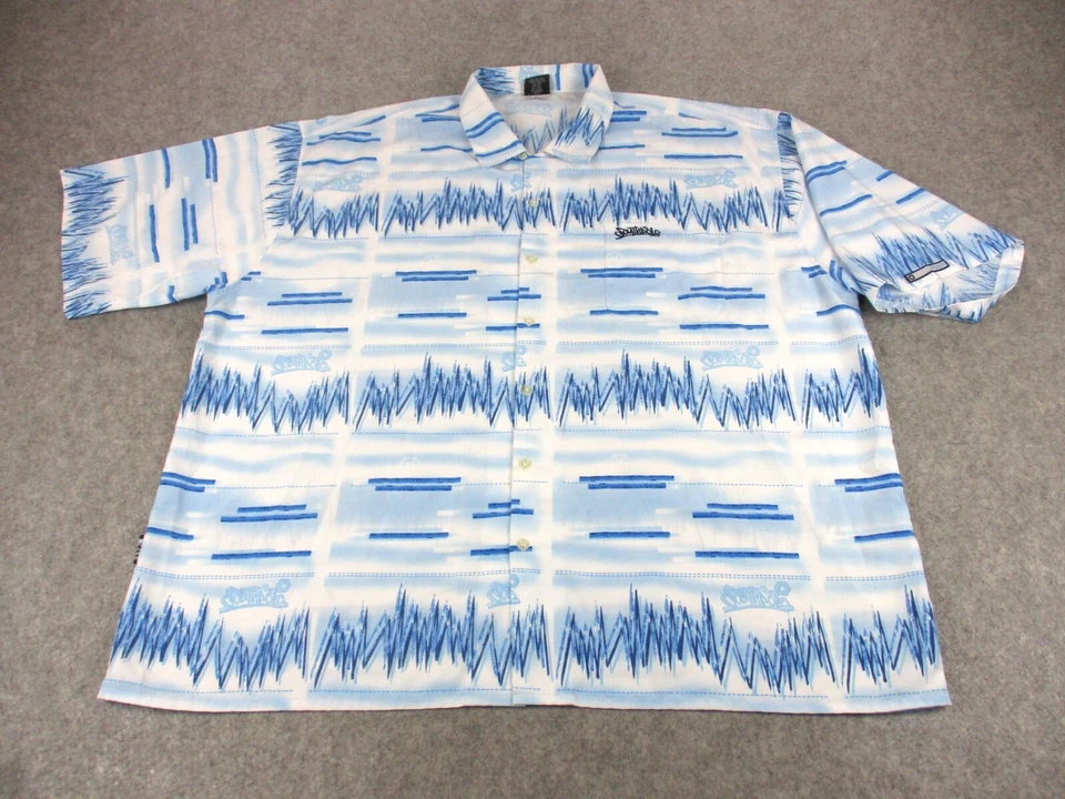 Southpole Shirt Mens 4XL XXXXL Blue White Striped Street Wear Button Up - Image 1 of 4