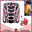 Motorcycle Gas Fuel Tank Pad Protector Sticker Black +Chrome Red Decal +Keychain