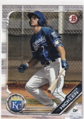 2019 BOWMAN RC BREWER HICKLEN MILWAUKEE BREWERS ROOKIE PROSPECT S4981 - Image 1 of 2