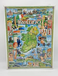 White Mountain Puzzle Ireland the Emerald Isle Country Map 1000 Piece New Sealed - Picture 1 of 8