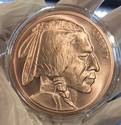 New 5 oz Buffalo Copper Round Golden State Mint With Acrylic Capsule - Image 1 of 4