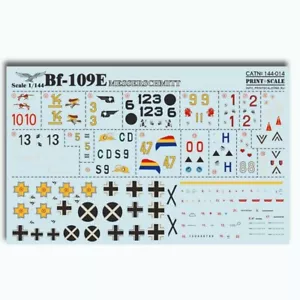 Calcomanía de tobogán acuático escala impresa 144-014 para avión 1:144 Messershmit Me-109 E - Imagen 1 de 24