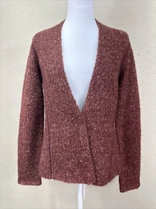 Maglione cardigan Eileen Fisher lana alpaca seta taglia S rosso mattone filato italiano - Foto 1 di 10