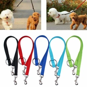 #.UK-Nylon Doppio Guinzaglio Accoppiatore Doppio Cane Due Animali Domestici Cane Passeggio Guinzaglio Duplex_Split K - Foto 1 di 12