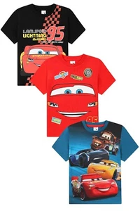 Cars Disney Pixar 3 Pack Kids T-Shirts Boys Multipack - Picture 1 of 7