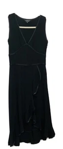 ABS Petites S schwarz ärmellos Cocktailkleid Rüschen Wickel V-Ausschnitt - Bild 1 von 4