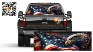 Eagle American Flag Patriotic Rear Window Tint Perforated Vinyl Graphic Decal - Picture 1 of 4
