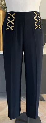 Pantalones militares definitivos donna degnan vintage años 90 para mujer 6 banda negra AA Foto 1 de 4