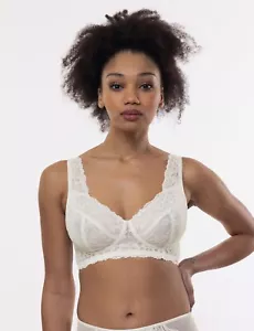 NWT! DORINA Women's Sz L Aina Non Padded Lace Wire Free Bralette Bra Ivory - Picture 1 of 8