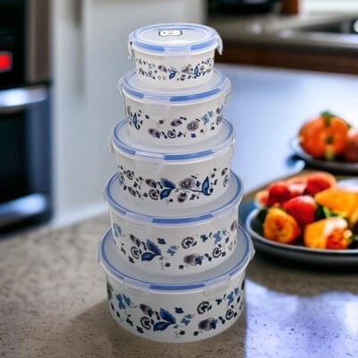 10 tlg. Mikrowellenschüssel Set Mikrowelle Geschirr Topfset Töpfe Aufbewahrung - Bild 1 von 4