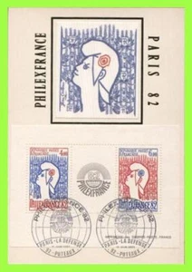 Frankreich 1982 Philexfrankreich 82 Kleinbogen auf Maximumkarte, FDI - Bild 1 von 1