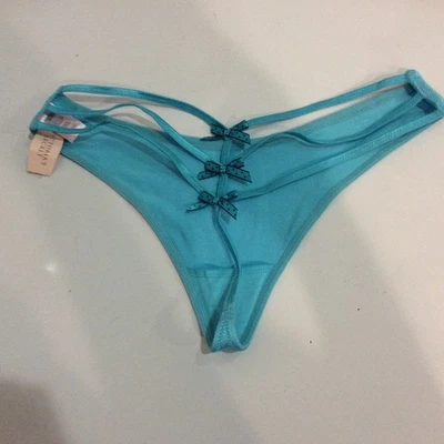 Victoria Secret 2004 vintage piscina azul con tiras arco trasero cuerda en V talla pequeña Foto 1 de 3