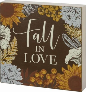Primitives By Kathy - Sign - Fall In Love 6" x 6" NEW - Picture 1 of 2