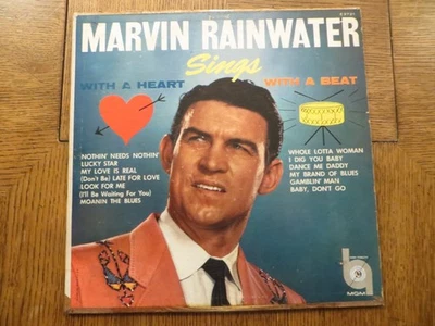 Marvin Rainwater – Sings With A Heart With A Beat -1958 MGM E3721 Vinyl LP G+/G+ - Image 1 of 4
